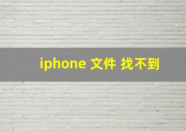 iphone 文件 找不到